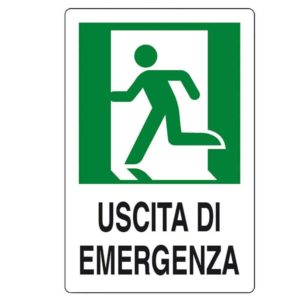 Cartello uscita emergenza sinistra