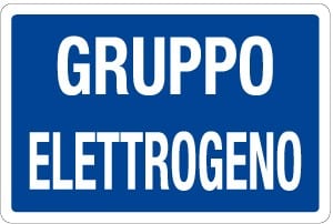 cartello gruppo elettrogeno