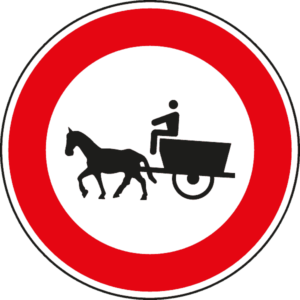 cartello divieto di transito veicoli a trazione animale