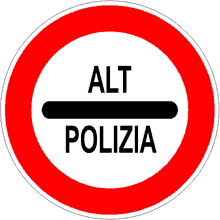 cartello alt polizia
