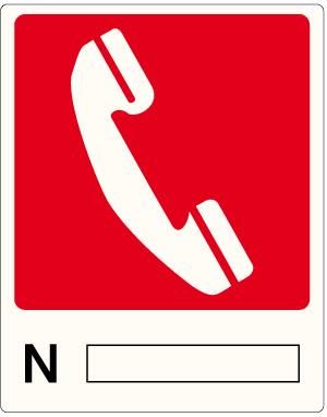 cartello numero di telefono antincendio