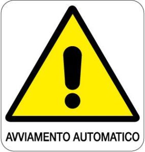 cartello avviamento automatico