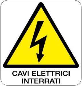 cartello cavi elettrici interrati