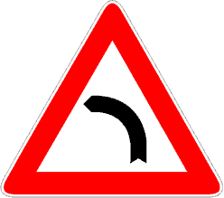 cartello curva pericolosa a sinistra