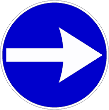 cartello direzione obbligatoria a destra