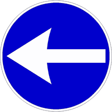 cartello direzione obbligatoria a sinistra