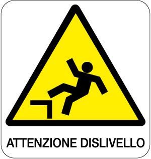 cartello attenzione dislivello