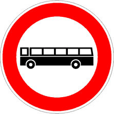 cartello transito vietato agli autobus