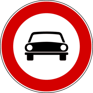 Cartello transito vietato agli autoveicoli