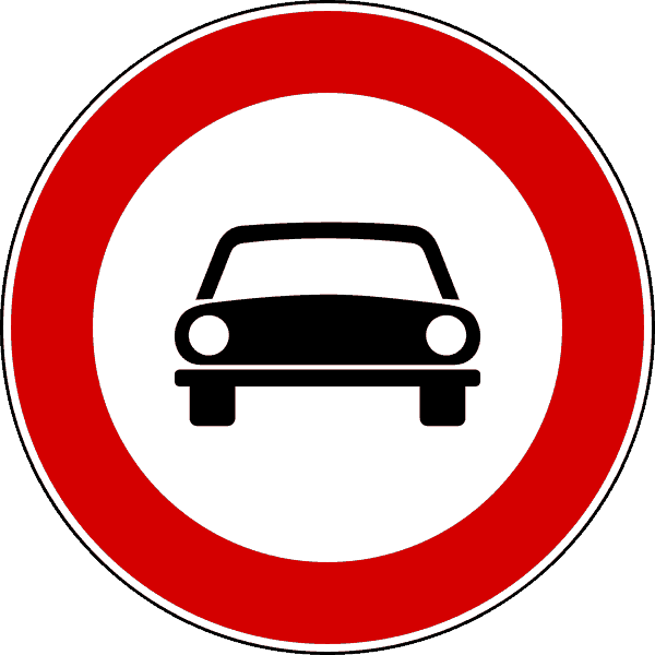 Cartello transito vietato agli autoveicoli