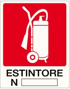 cartello estintore carrellato numero
