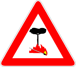 cartello pericolo incendio