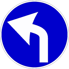 Cartello preavviso direzione obbligatoria a sinistra