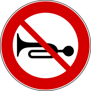cartello divieto segnalazioni acustiche