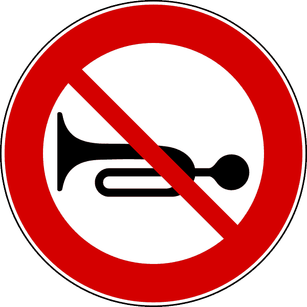 cartello divieto segnalazioni acustiche