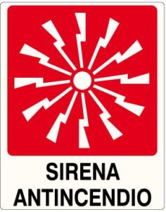 cartello sirena antincendio