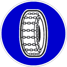cartello obbligo di catene a bordo