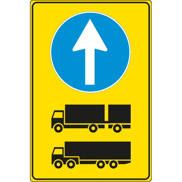 cartello direzione obbligatoria autotreni e autoarticolati