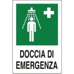 cartello doccia di emergenza
